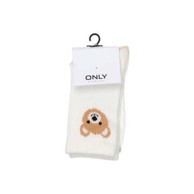 Only Calze Donna Nere con Stampa - Calze Cotone Poliestere Elastan