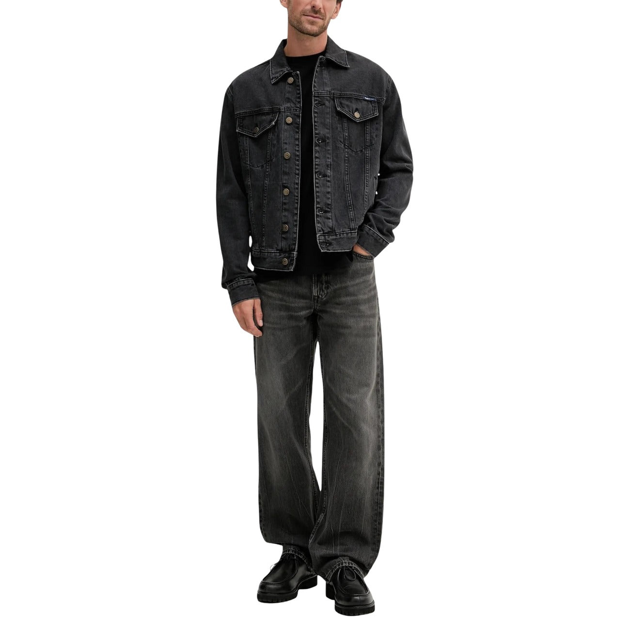 Calvin Klein Jeans Jeans Uomo Nero Zip Bottone Tasche Cotone 100% Autunno Inverno LV04RB705G