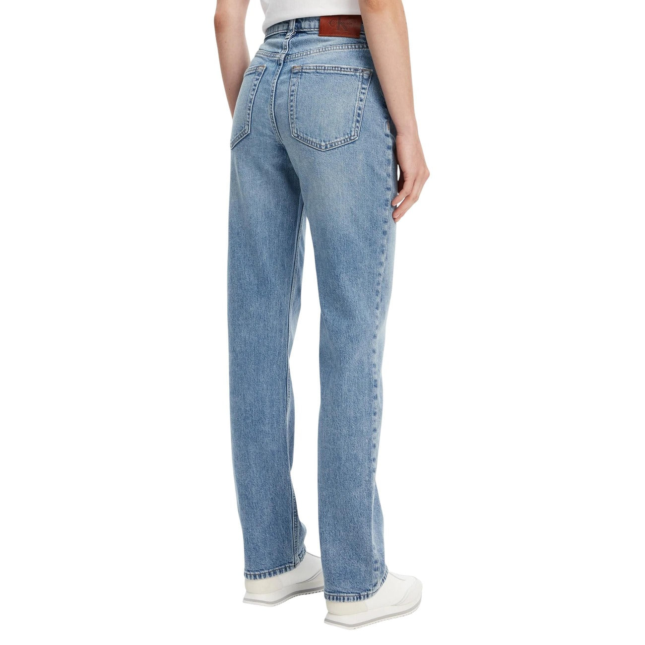 Calvin Klein Jeans Jeans Donna Azzurro Zip Bottone Tasche Cotone Organico Elastan Autunno Inverno LV047B914G