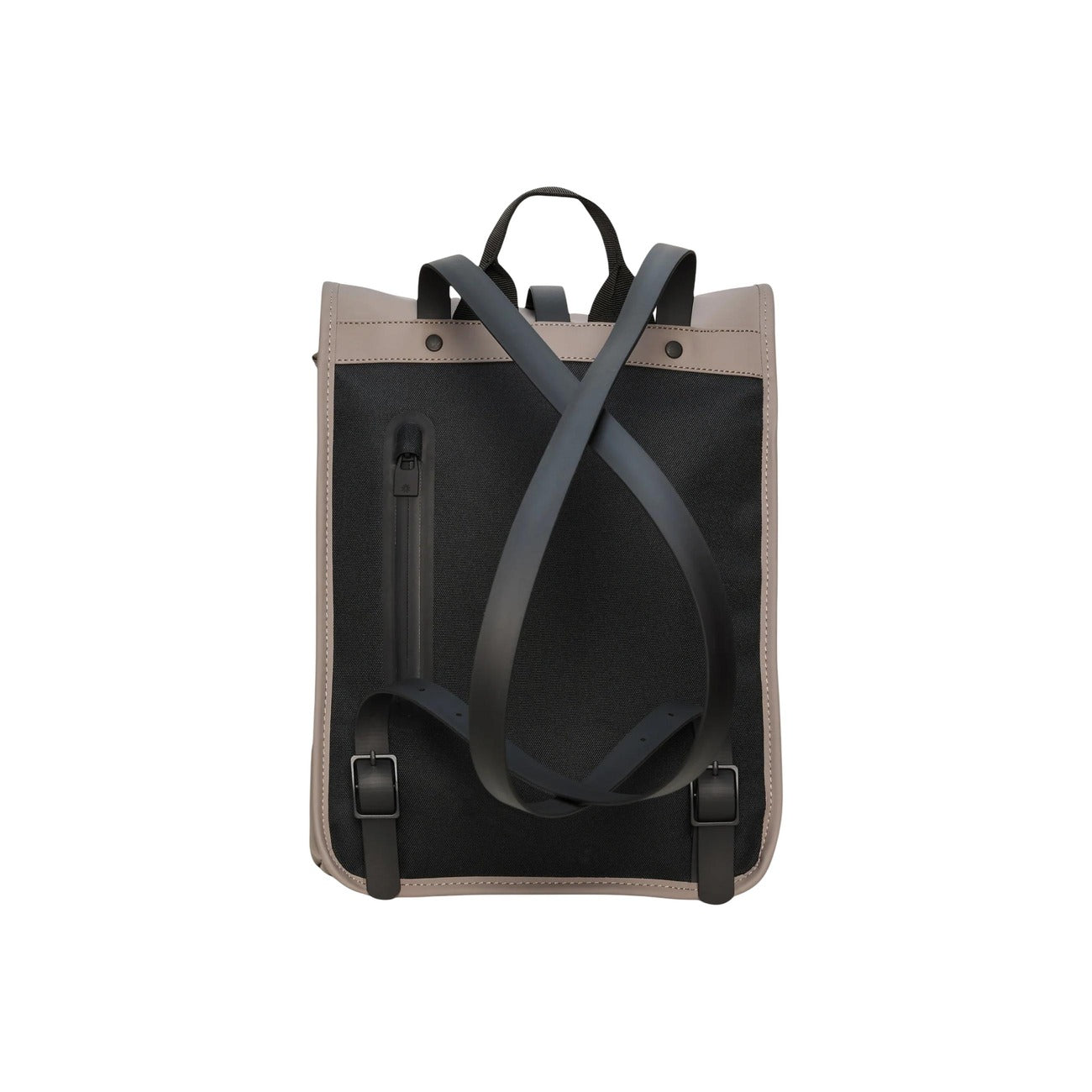 Zaino Rains Rolltop Rucksack Mini Cinder grigio 13330. Zainetto impermeabile per bici e città con chiusura rolltop a moschettone, scomparto imbottito e schienale traspirante, zaino casual idrorepellente per la pioggia.