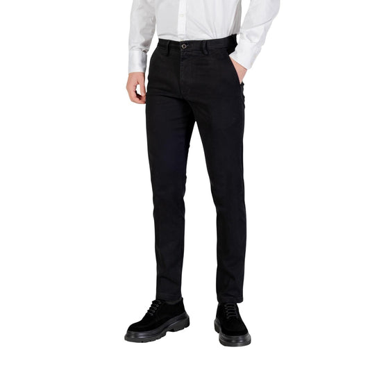 Borghese Pantaloni Uomo Nero in 97% Cotone 3% Elastan con Zip e Bottone Tasche Autunno/Inverno 5WPA01 07CO126M