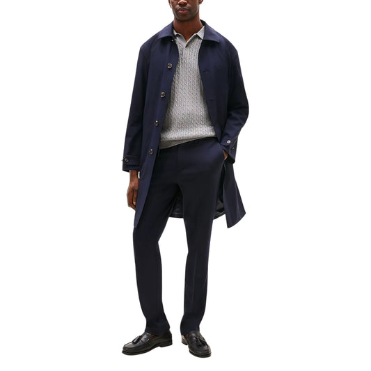Tommy Hilfiger Pantaloni Uomo Blu con Zip Bottone Tasche Anteriori - Pantaloni Poliestere Viscosa Elastan