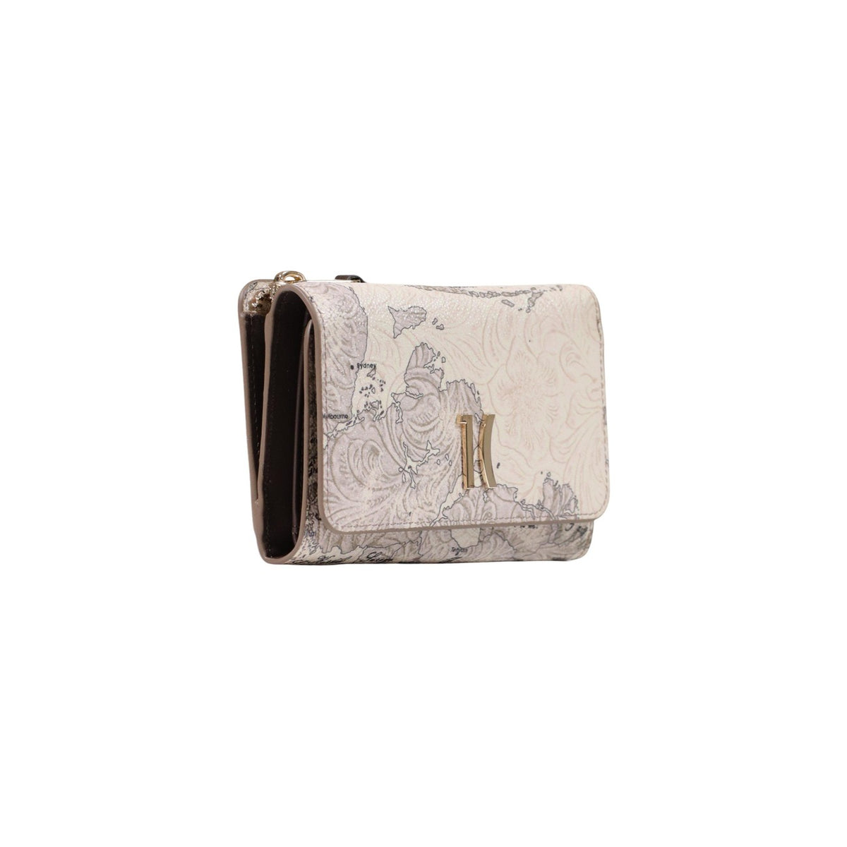 Portafoglio bifolder donna Alviero Martini Prima Classe – Portafoglio medio Country Geo tortora e pelle cioccolato.