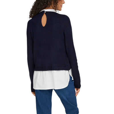 Only Maglioncino Donna Blu Maniche Lunghe - Maglia Acrilico Poliestere Scollo Tondo