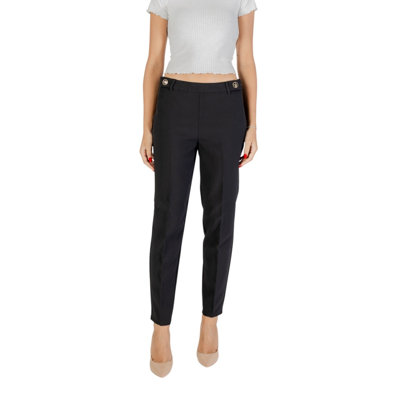 Only Pantaloni Donna Nero 92% Poliestere 8% Elastan 15355227