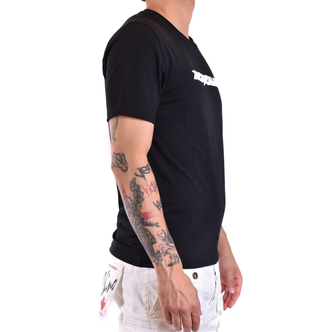 Moschino T-Shirt Uomo Nera Stampa Manica Corta Scollo Tondo 100% Cotone Primavera/Estate V_30985