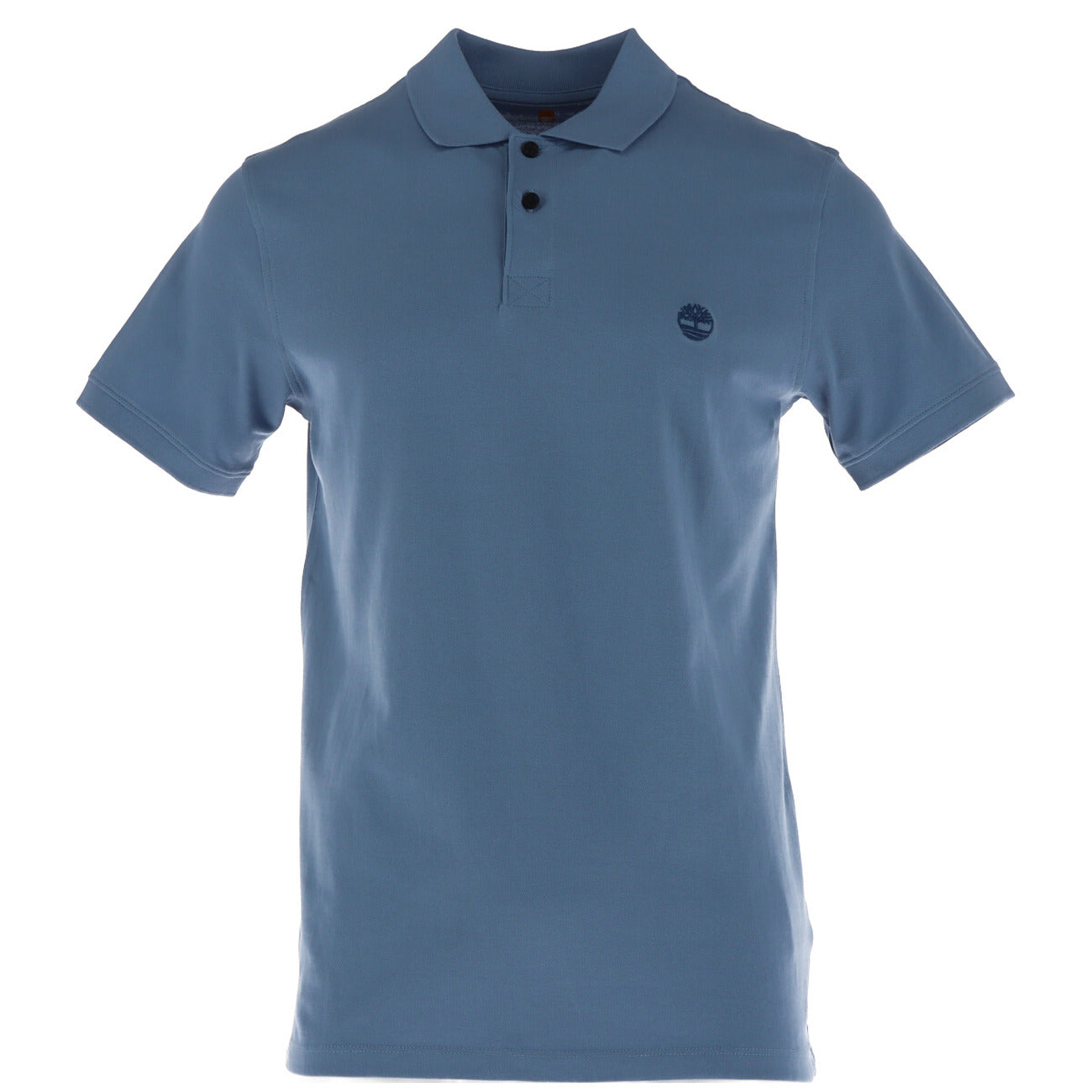 Polo uomo Timberland modello Millers River azzurra in piqué di cotone a maniche corte con colletto classico