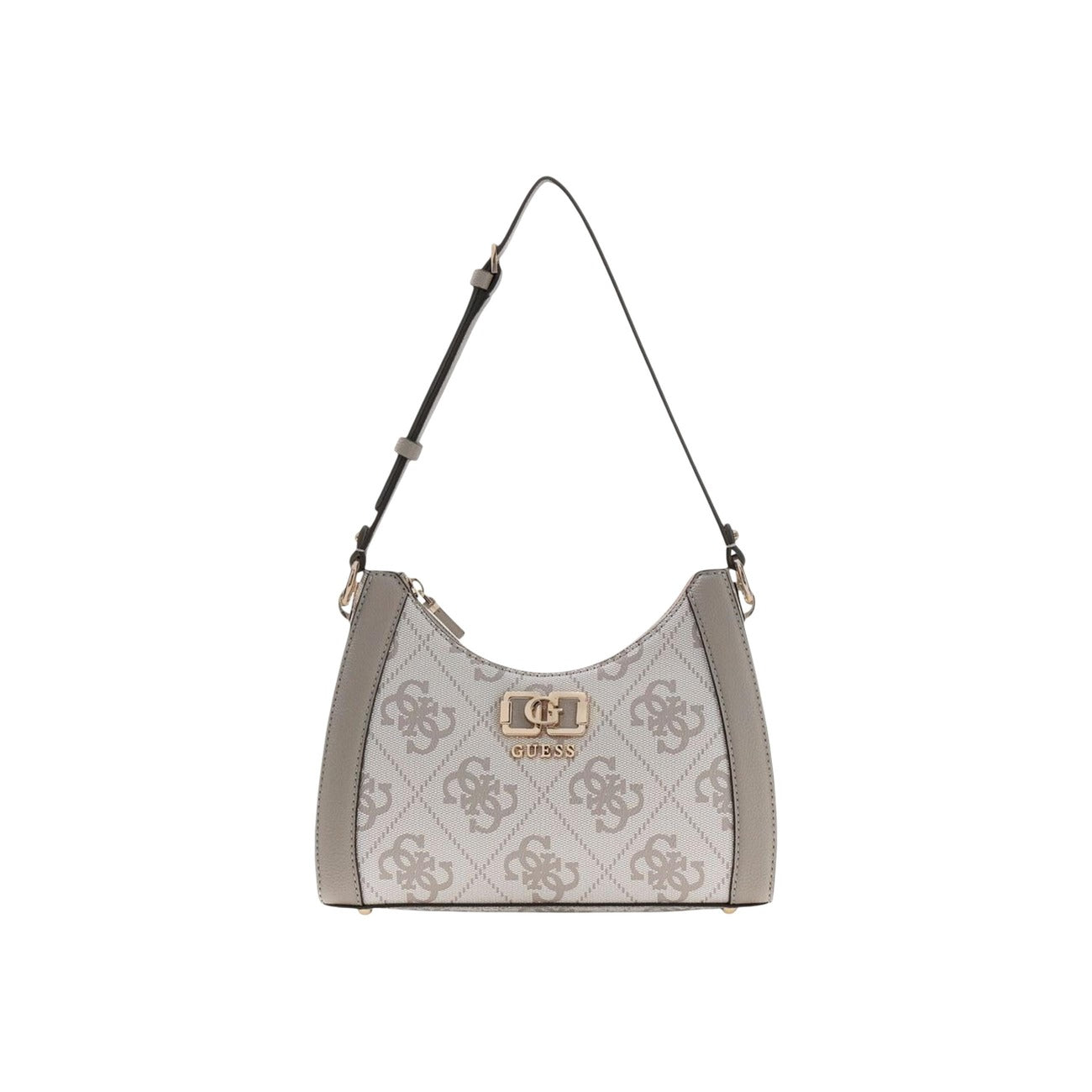 Borsa Guess donna grigia con cerniera a mano in poliuretano - vista frontale