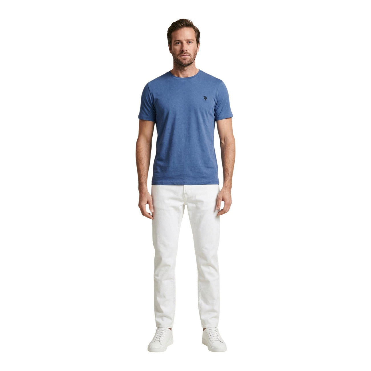 Dettaglio jeans Calvin Klein Jeans uomo bianchi slim fit con tasche posteriori e passanti per cintura

