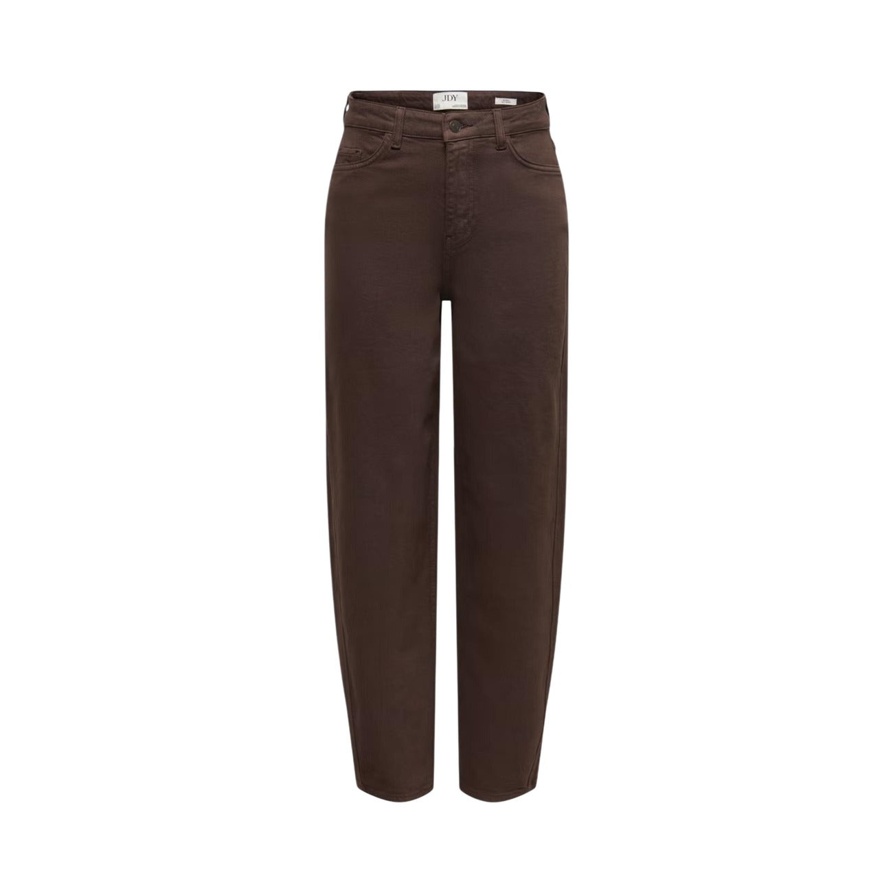 Jeans Jacqueline de Yong marroni donna 15380590. Pantaloni jeans da donna marroni a gamba larga modello barrel baggy, jeans loose fit casual in cotone riciclato con vita alta, denim 4 stagioni.