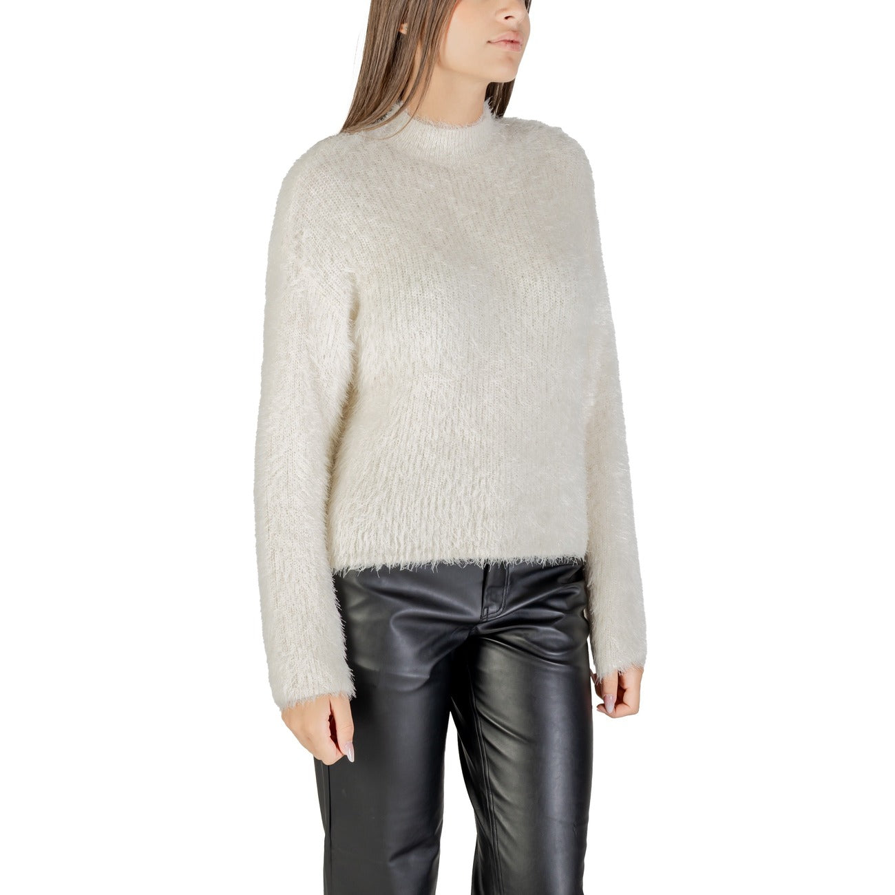 Only Maglia Donna Bianca in Poliestere 100% a Manica Lunga con Scollo Tondo 15350651