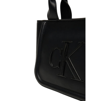 Calvin Klein Women's Black Handbag and Shoulder Bag - Zipper Pocket Bag 20x17x8cm
