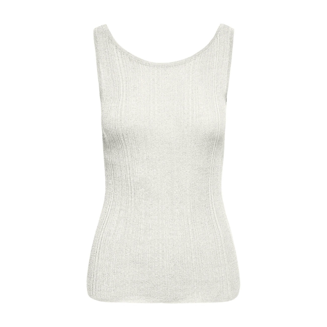 Canotta a costine glitterata Only Onlanna; scollo rotondo, vestibilità aderente. Stile versatile e raffinato per ogni occasione.