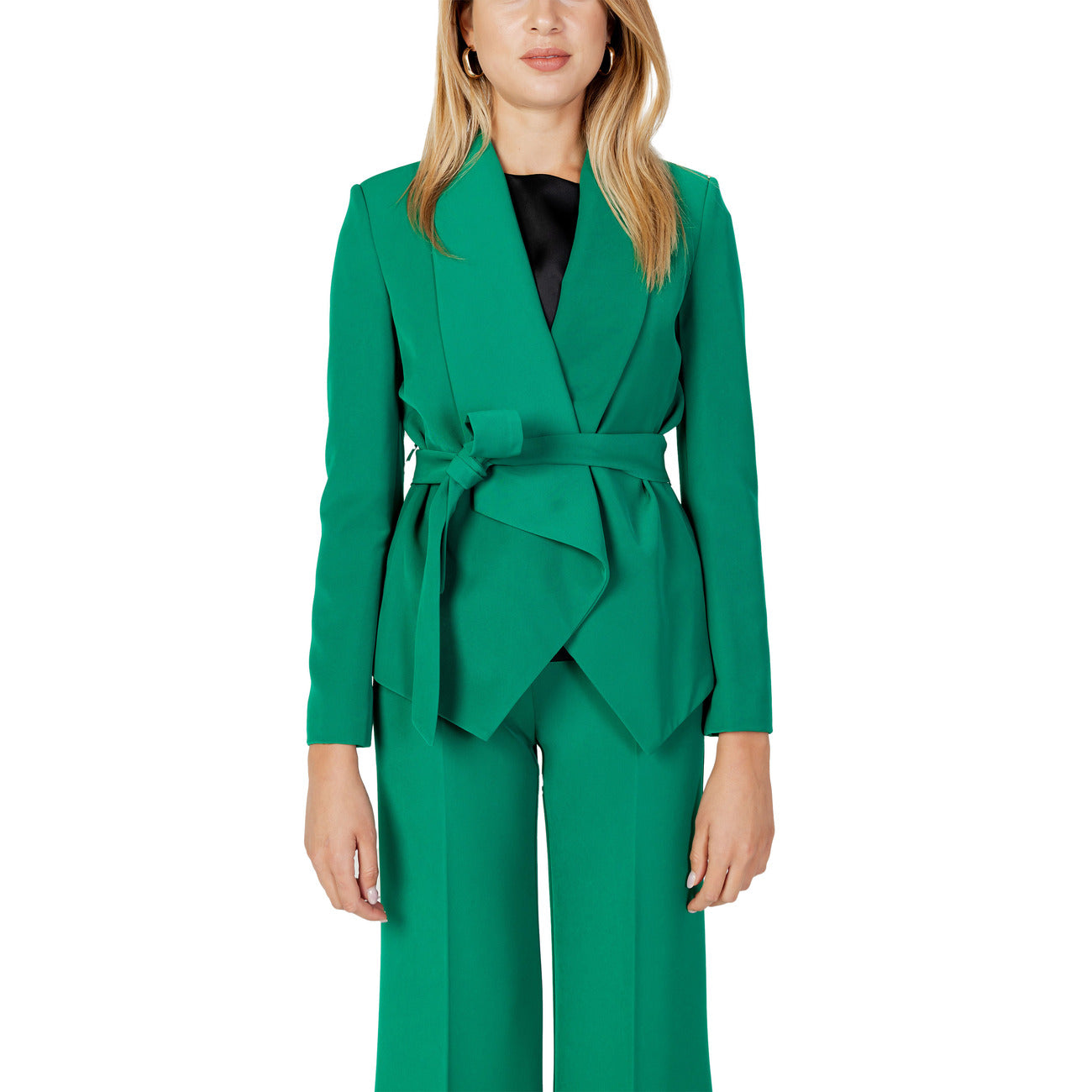Sandro Ferrone Giacca Donna Verde Monocromo Lacci Bavero Maniche Lunghe 100% Poliestere Autunno/Inverno S18YBDRALPH