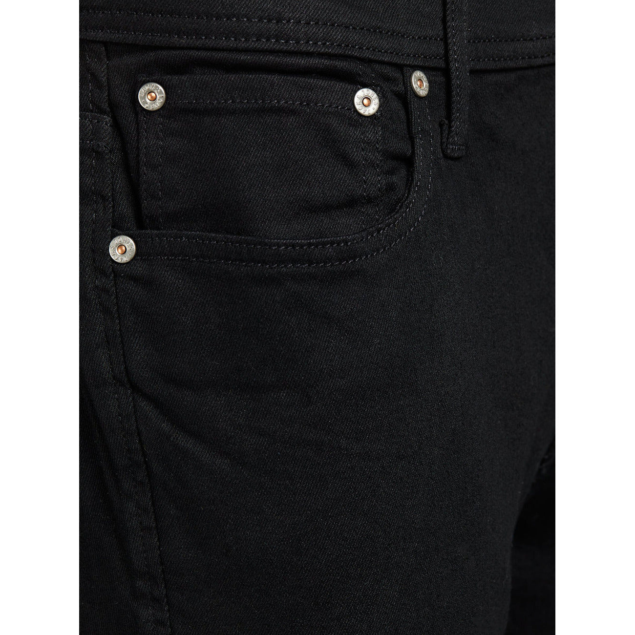 Jack & Jones Jeans Uomo Neri Zip Bottone Tasche Anteriori Posteriori Cotone 98% Elastan 2% Autunno Inverno 12109952