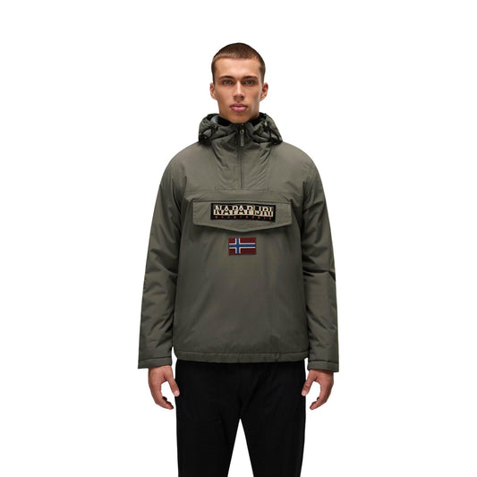 Giacca anorak uomo Napapijri Rainforest Winter 3 – Giubbotto verde oliva con cappuccio RAINFOREST WINTER 3.