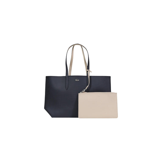 Lacoste Borsa tote double face con pochette ANNA nera in pelle Donna - vista frontale con pochette