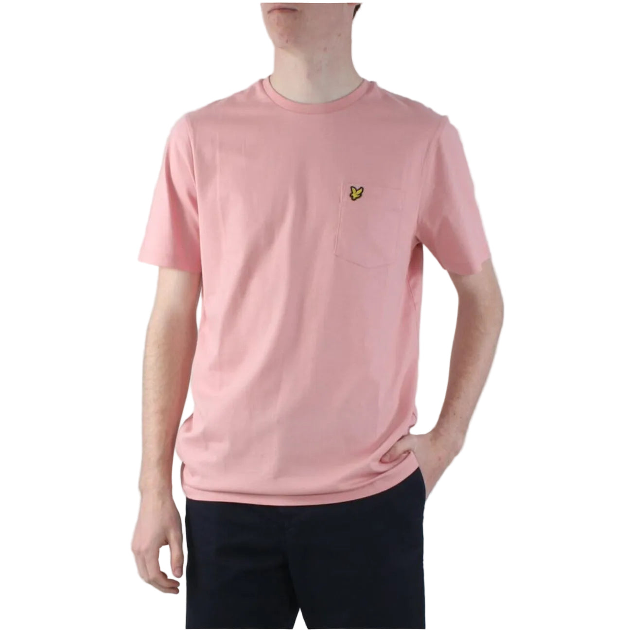 Lyle & Scott T-Shirt Uomo Azzurra Stampa Tasca Manica Corta Scollo Tondo 100% Cotone Primavera/Estate TS2022V