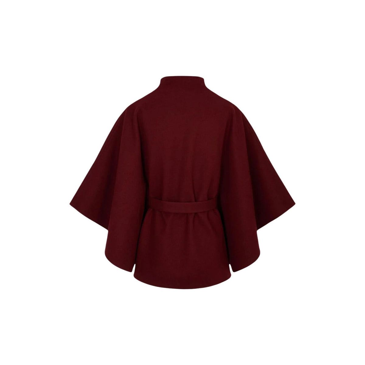 Mantella bordeaux donna Morgan De Toi 242-5BELT. Capospalla chic in misto viscosa con scollo incrociato, taglio di lunghezza media, passanti e cintura abbinata da annodare.