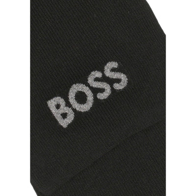 Boss Sciarpa Uomo Nera con Stampa - Sciarpa Lana Acrilico Viscosa 180x25cm Autunno Inverno
