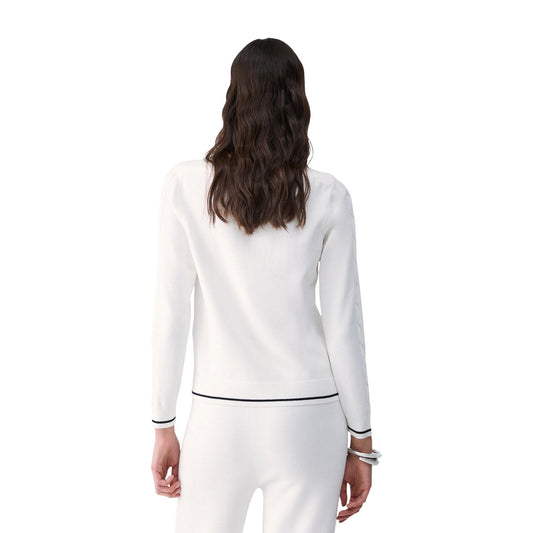 Maglia trecce donna Liu Jo – Pullover in viscosa con bordi a contrasto TF6189MS63.