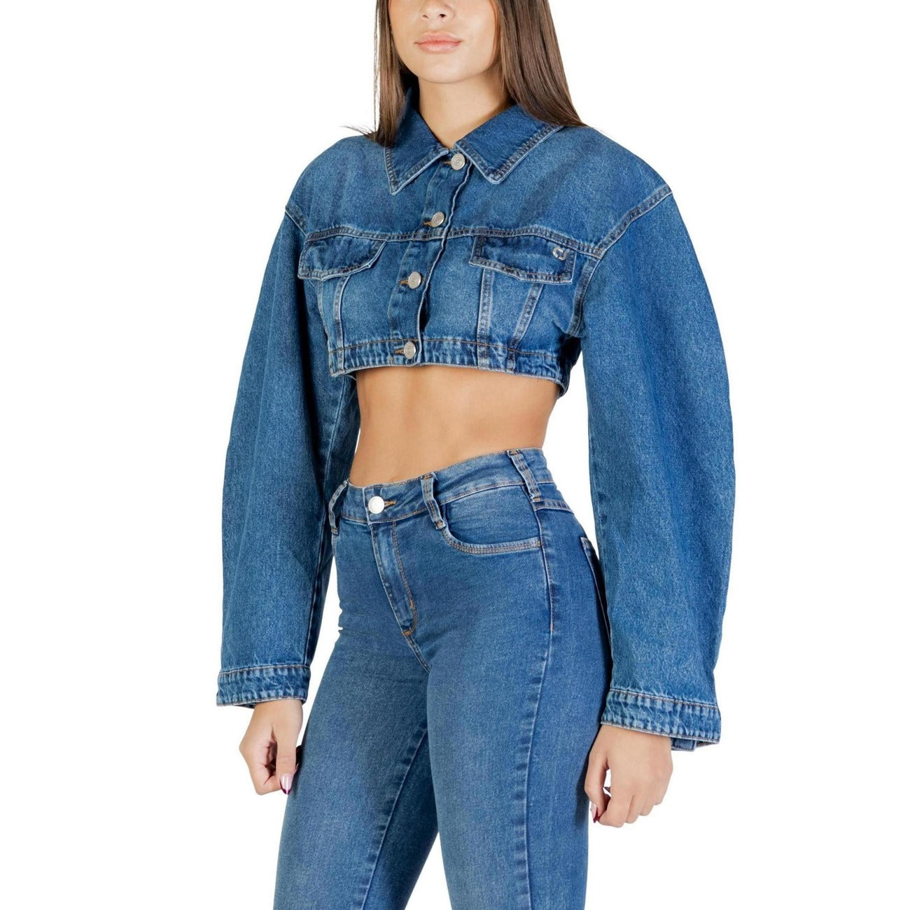 Colcci Giacca Jeans Donna Blu Bottoni Manica Lunga Scollo Tondo Colletto Classico Tasche Cotone 100% Autunno Inverno 032.11.00070