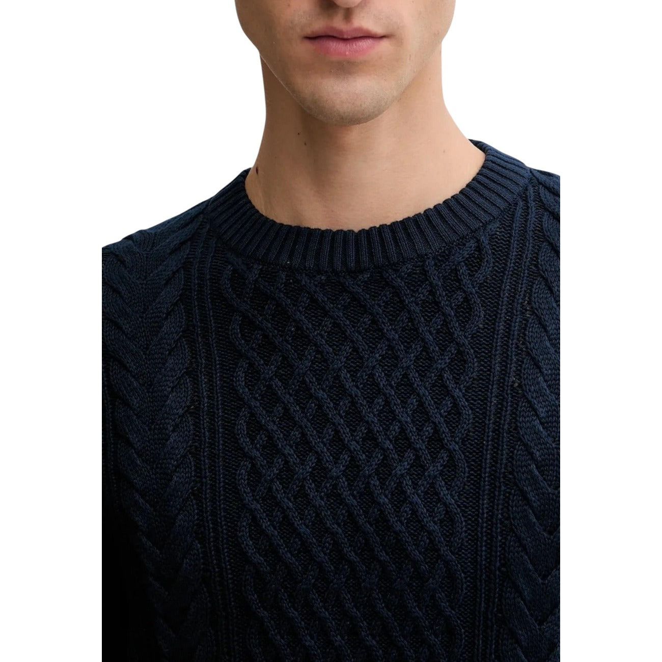 Tommy Hilfiger Jeans Maglia Uomo Blu Scollo Tondo Manica Lunga Cotone Organico Autunno Inverno DM0DM22101