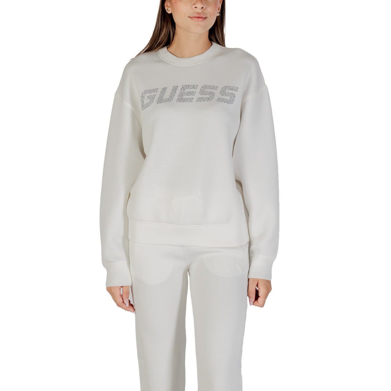 Guess Active Women's White Sweatshirt V4BQ15 K7UW2 - Viscose 77%