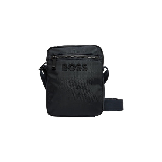 Boss Borsello Uomo Blu a Tracolla con Cerniera Tasche Interne Esterne - Borsello Poliestere 15.5x21x4.5cm