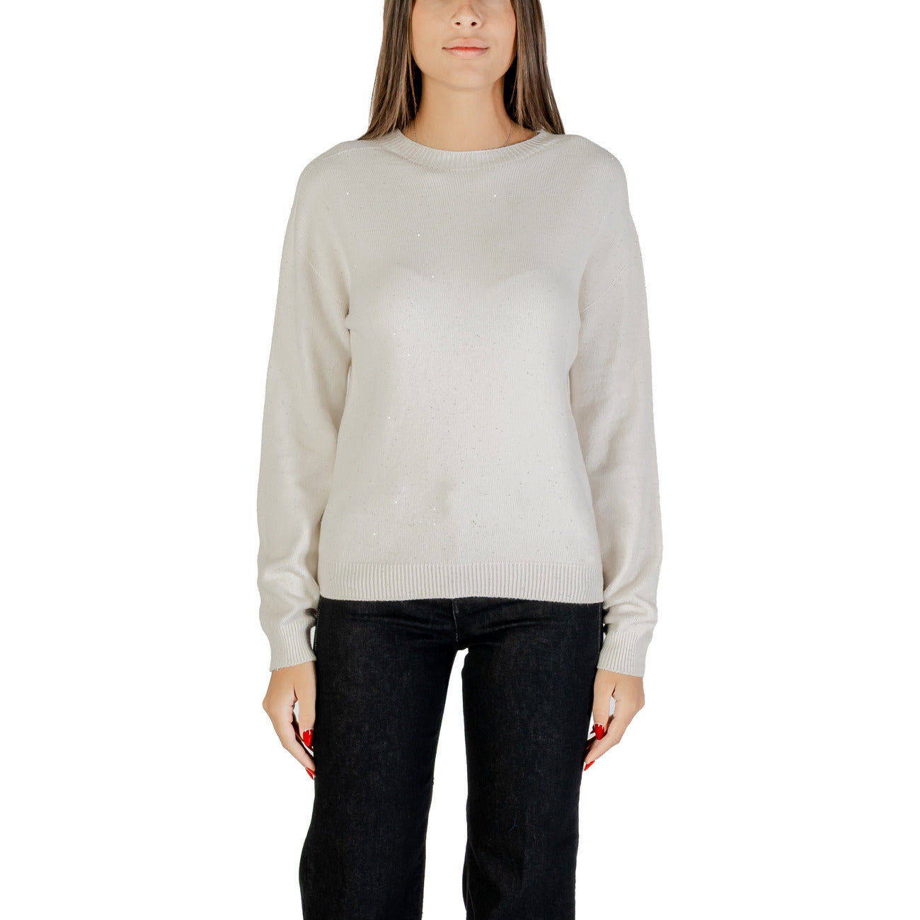 Liu Jo Maglia Donna Grigia Maniche Lunghe Scollo Tondo - Maglia Viscosa Poliestere Poliammide
