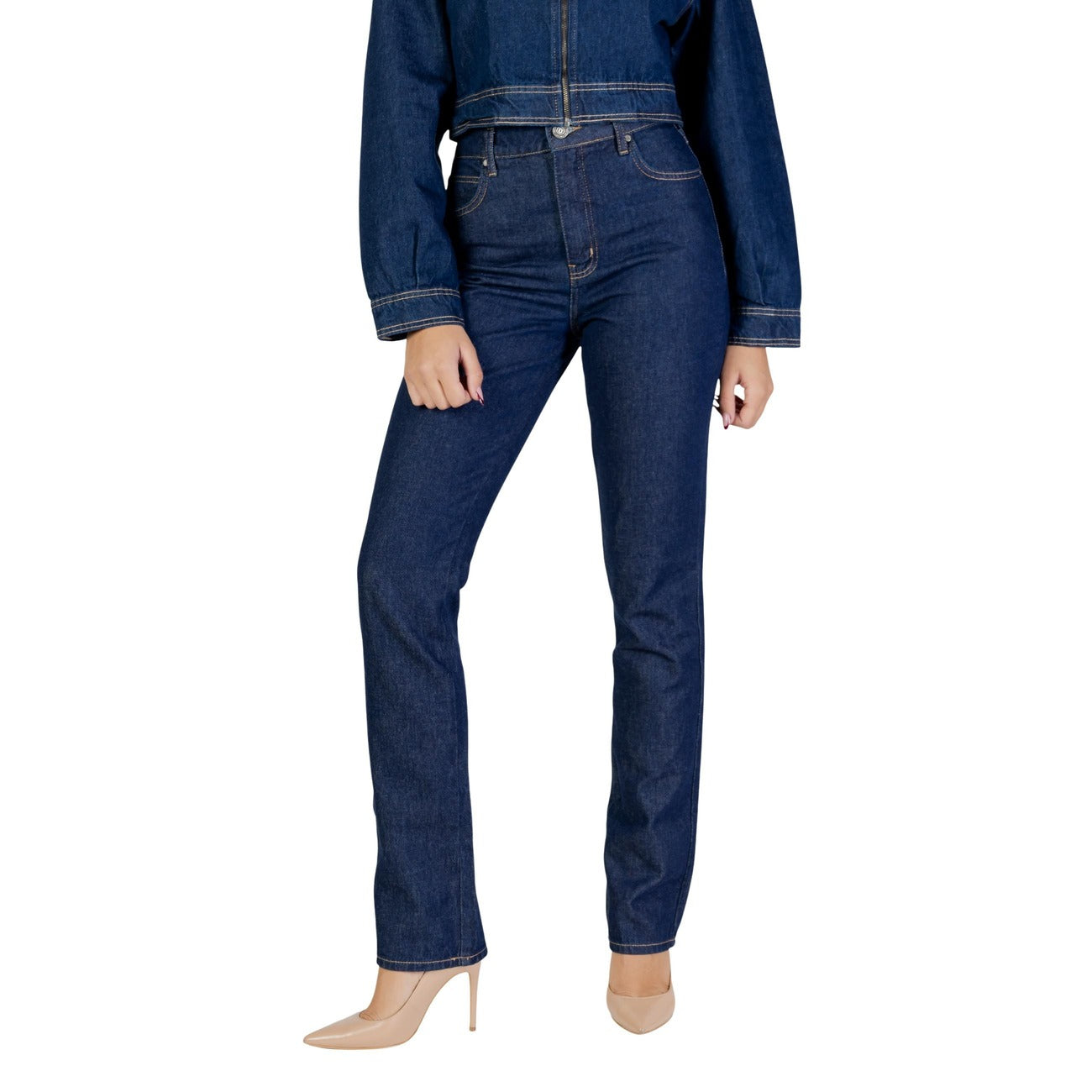 Colcci Jeans Donna Blu Zip Bottone Tasche Cotone 100% Autunno Inverno 002.11.00395