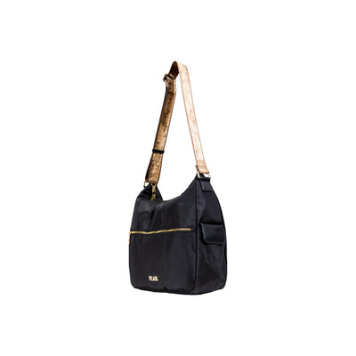 Alviero Martini Prima Classe Borsa Donna Nera a Tracolla con Cerniera Tasche Interne Esterne - Borsa Poliammide 33x30x12cm