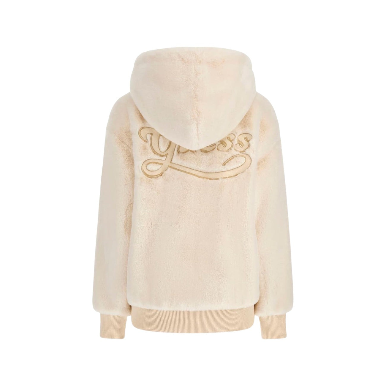 Guess Giacca Donna Beige con Cerniera Cappuccio Maniche Lunghe Scollo Alto - Giacca Poliestere