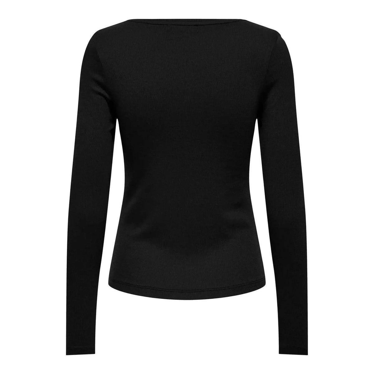 T-shirt manica lunga donna Only 15300058. Maglia paricollo regular fit in viscosa nero e marrone per autunno inverno.