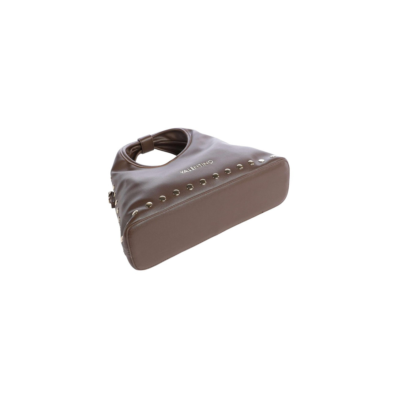 Borsa Valentino Bags Florayne marrone VBSA6608BOR. Borsetta da donna a spalla e tracolla (30x16x9 cm) a trapezio in ecopelle marrone con manico ad anello rigido, dettagli in metallo dorato e zip.