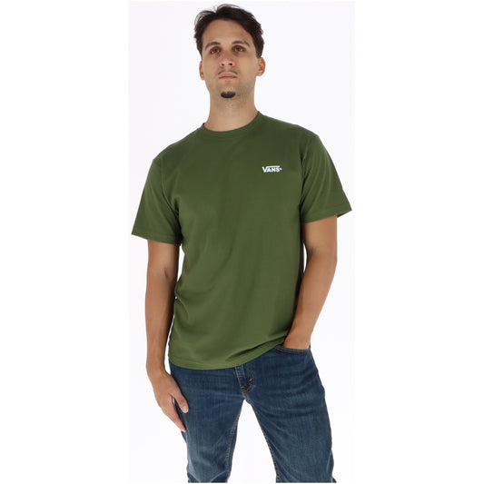 T-shirt uomo Vans verde con logo ricamato – Maglietta girocollo in cotone Vans VN000TBXGRK1.