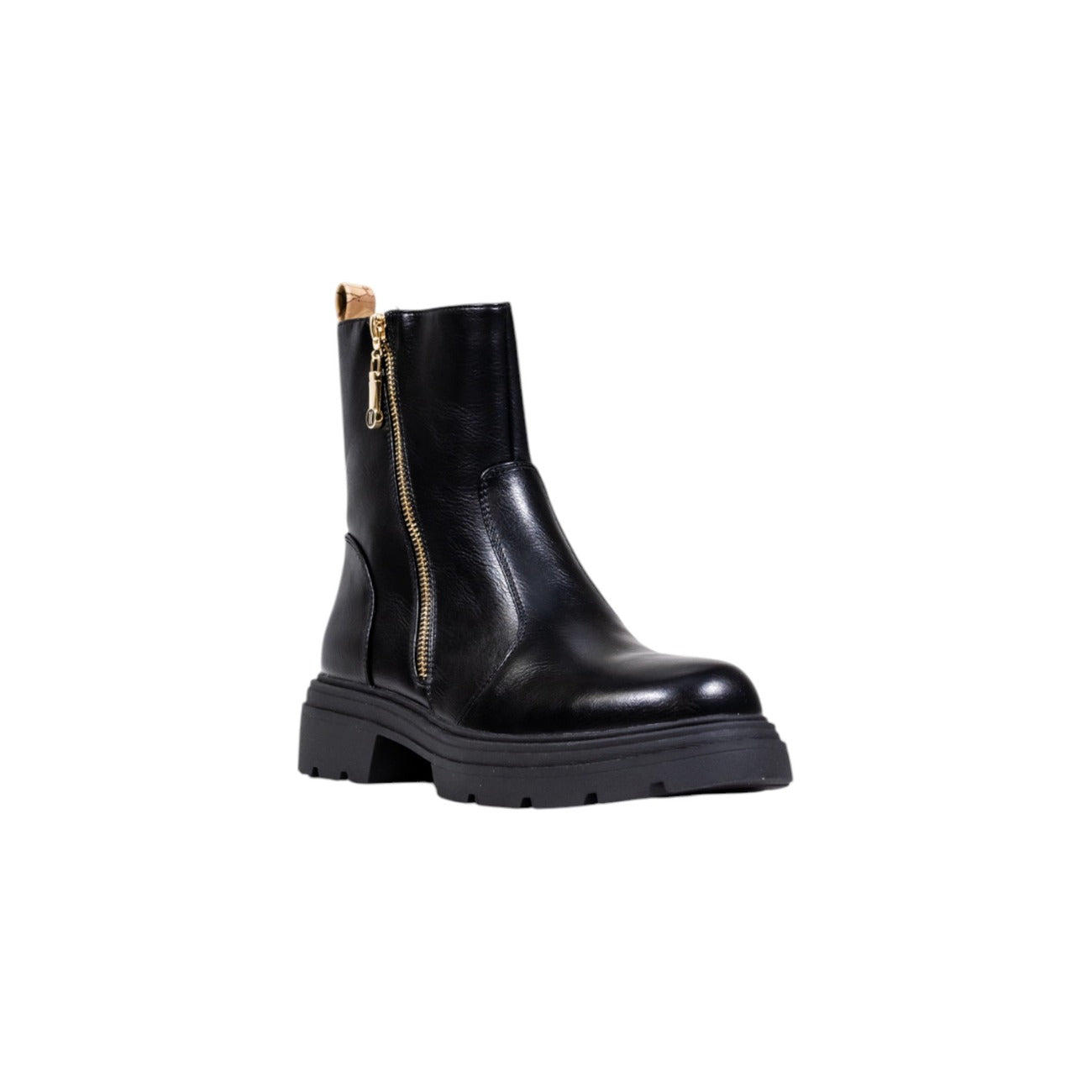 Alviero Martini Prima Classe Women's Black Boots - Round Toe Zipper Ankle Boots
