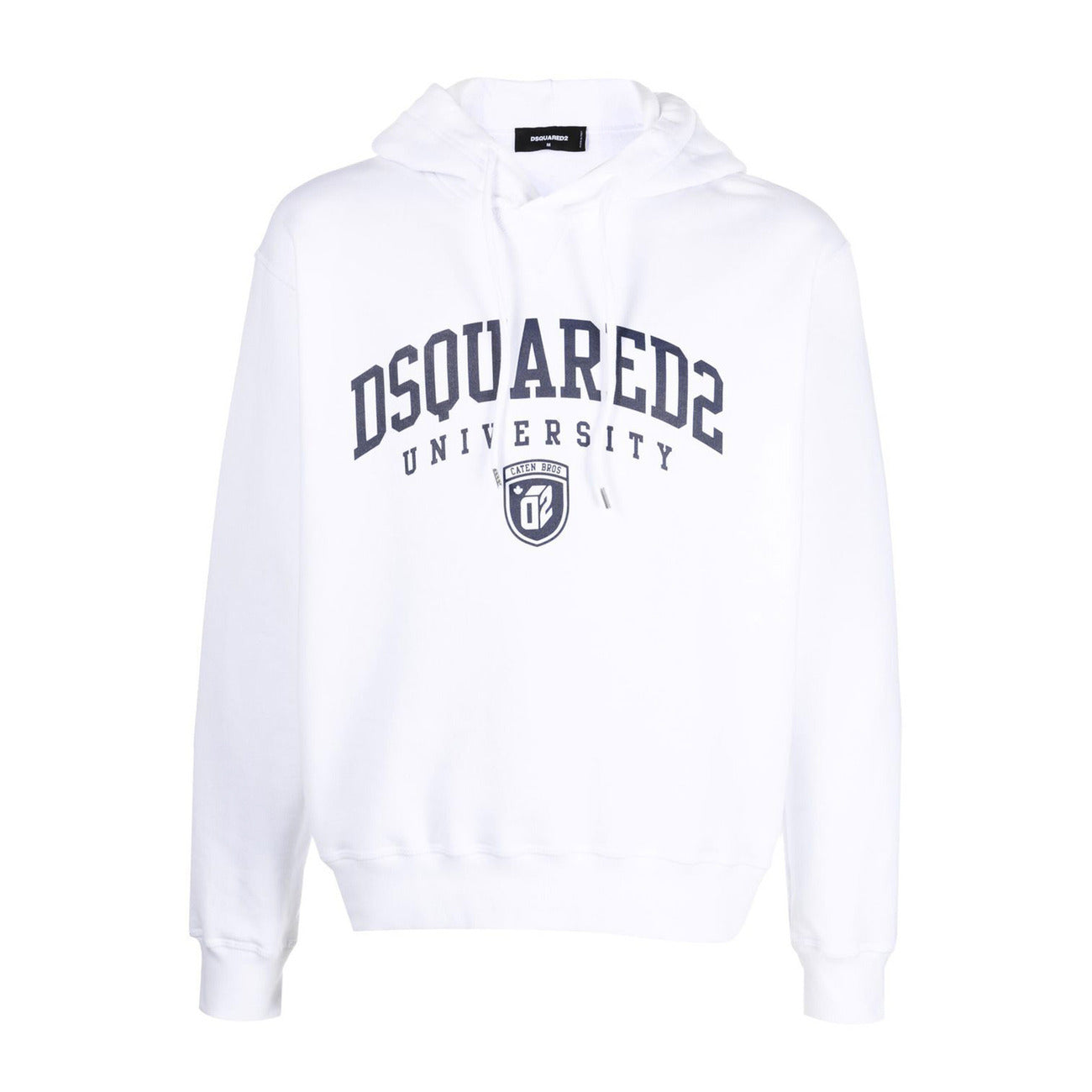 Dsquared Felpa Uomo Bianca con Cappuccio Stampa Maniche Lunghe Scollo Tondo in Cotone 100% Autunno/Inverno B_44427