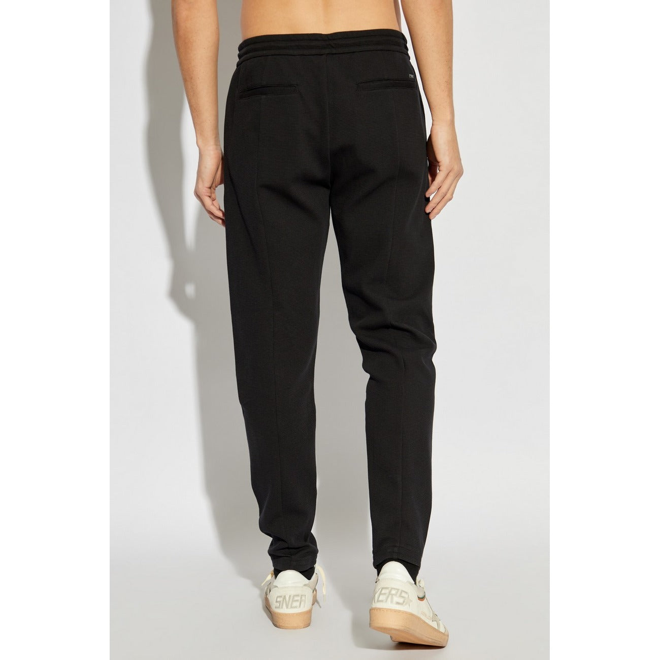 Emporio Armani Pantaloni Uomo Neri con Tasche Anteriori - Pantaloni Cotone Poliestere Elastan