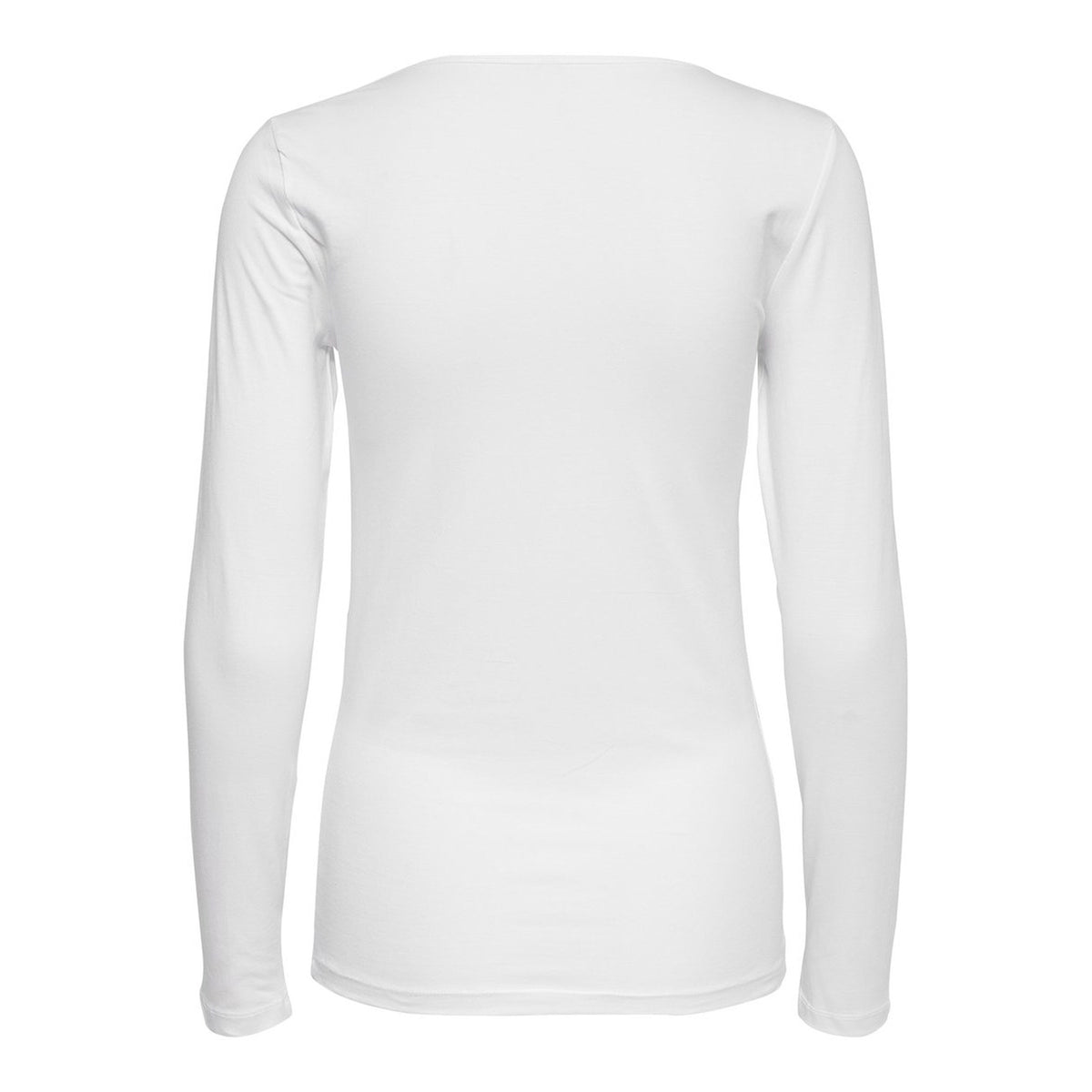 T-shirt manica lunga donna Only 15204712. Maglia paricollo stretch fit in cotone bianco e nero primavera estate.