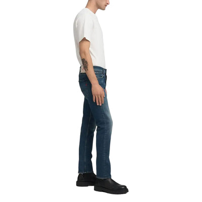 Replay Jeans Uomo Blu con Zip e Bottone Tasche Anteriori e Posteriori - Jeans Cotone Elastan