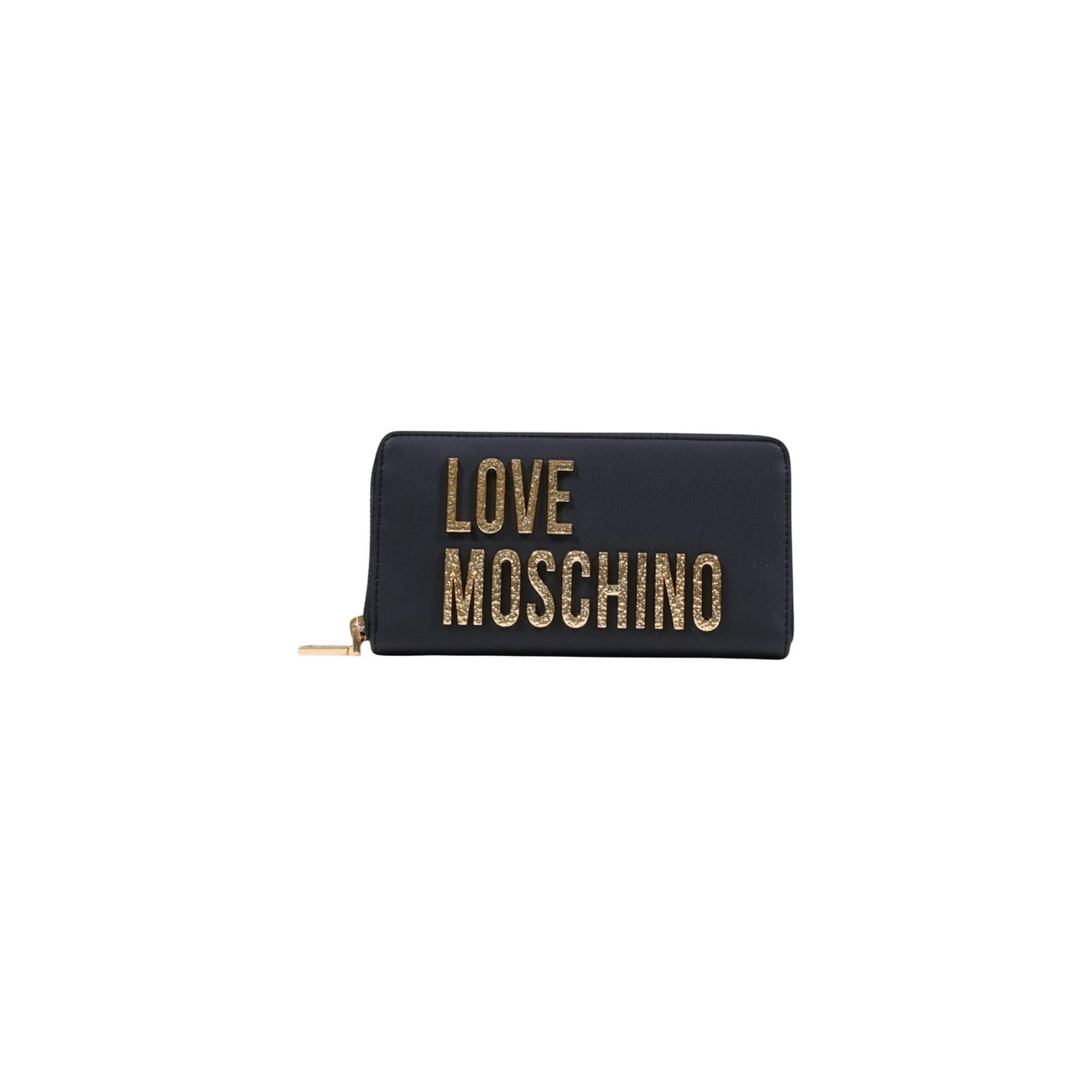 Love Moschino Portafoglio Donna Nero con Cerniera Scomparti Interni Tasca Interna - Portafoglio Poliuretano 8x4x1cm