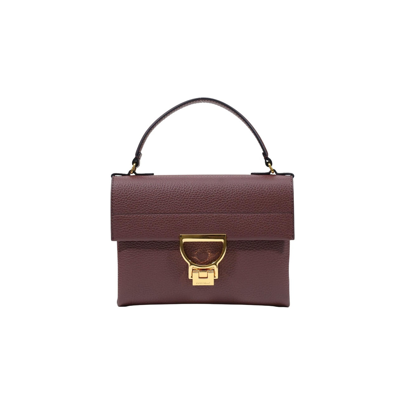 Borsa Coccinelle donna Flat Mini pelle viola scuro E1 MD5 19 03 01. Pochette elegante in vera pelle con tracolla e cerniera zip, borsa piccola da sera e tempo libero pelletteria italiana.