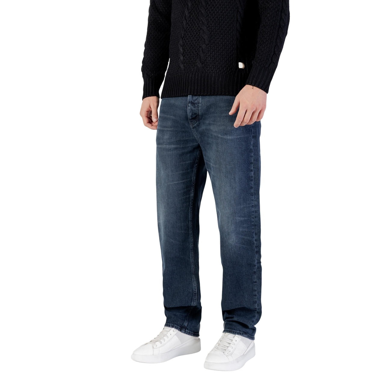 Tommy Hilfiger Jeans Uomo Blu con Zip e Bottone - Jeans Cotone Organico Tasche