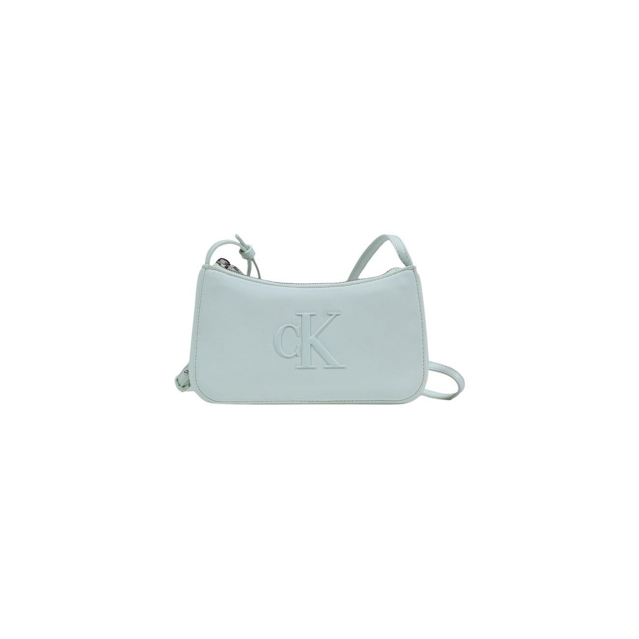 Calvin Klein Bold CK Mini Bag; 100% poliuretano, logo in rilievo, chiusura con zip. La borsa essenziale e leggera per contenere lo stretto necessario con stile. Colore verde chiaro 