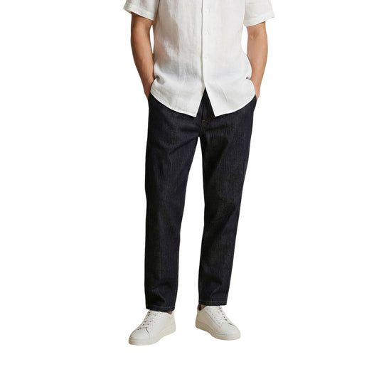 Pantaloni Regular Comfort Blu Gianni Lupo; Cotone Stretch. Tinta unita, vestibilità versatile, tessuto resistente e flessibile. Il classico contemporaneo ideale per la mezza stagione. Vista frontale 