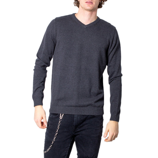 Jack & Jones Maglia Uomo Grigio Scollo a V Manica Lunga Cotone 100% Autunno Inverno 12137194