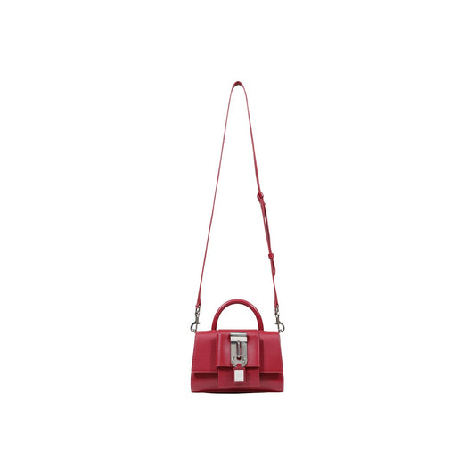 Borsa Replay piccola rossa FW01CO.000.A7243S. Borsa rigida da donna rossa e nera con placca logo metallica, manico e tracolla staccabile, borsa elegante da sera e cerimonie 4 stagioni.