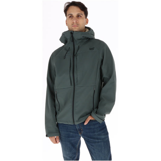 Giacca softshell uomo Superdry Trekker verde – Giacca antivento idrorepellente con cappuccio Superdry M5012448A.