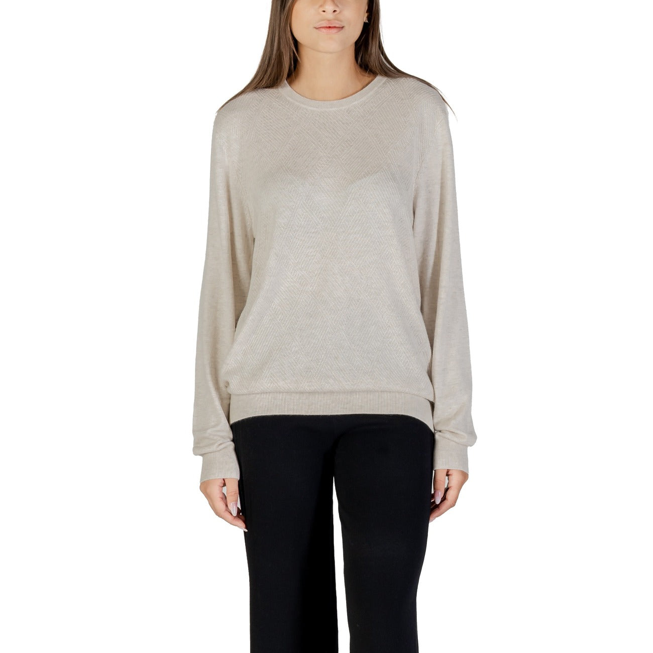 Guess Maglia Donna Grigia in 55% Altre Fibre 20% Lana 25% Poliammide a Manica Lunga con Scollo Tondo M5BR08 Z0432